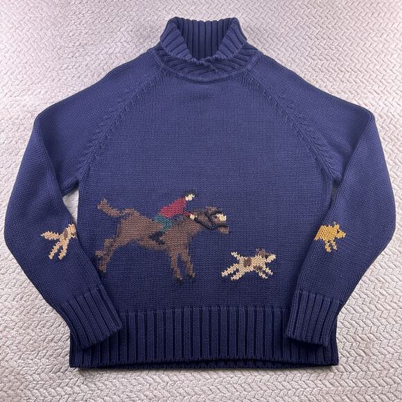 Pendleton Fox Hunt Chunky Collar Sweater Women’s Dogs Intarsia XL - Picture 8 of 16